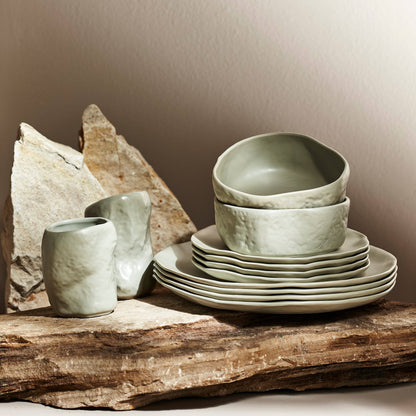 Atik Stoneware Dinnerware - Sage-Grey
