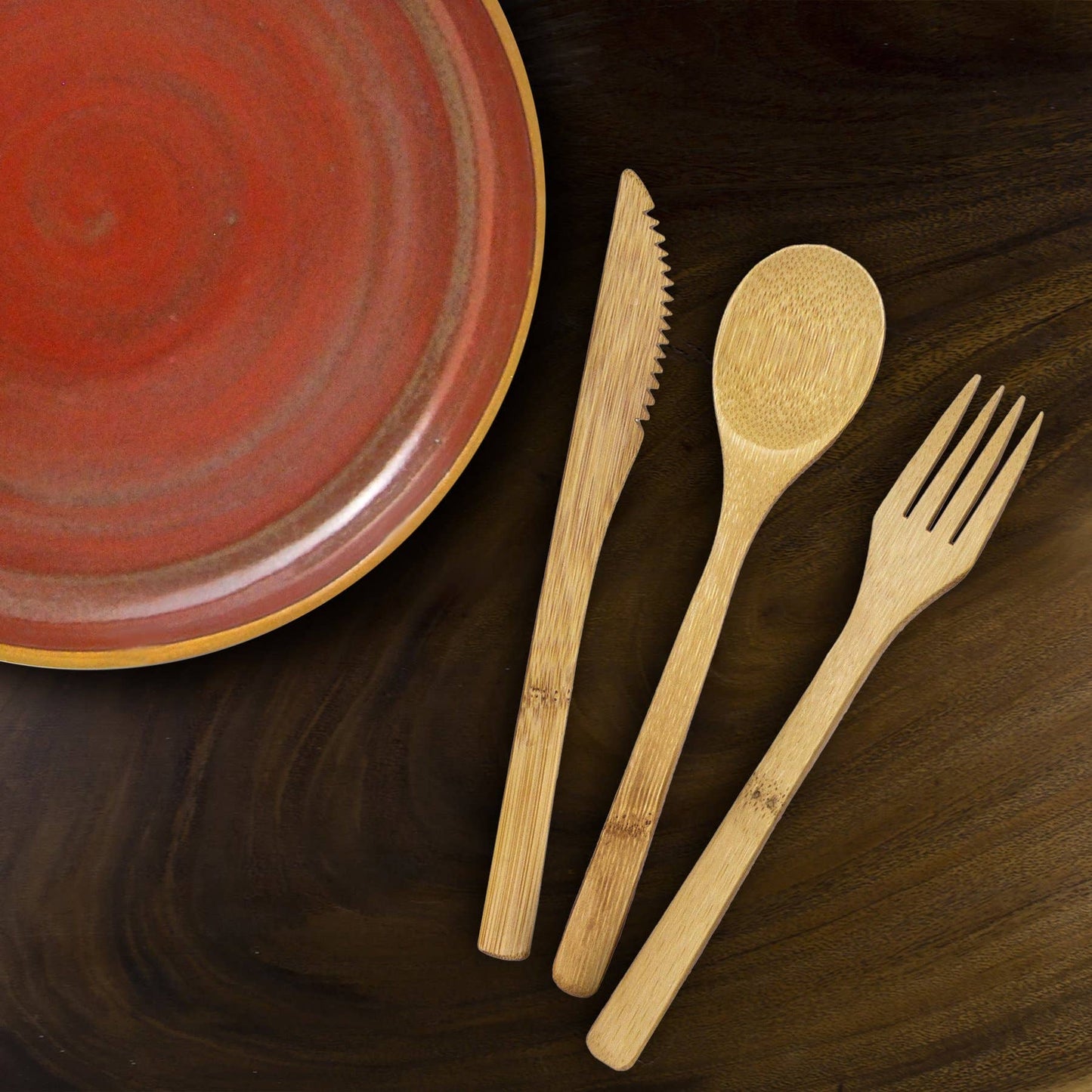 Bamboo Flatware Set, 3 Pieces