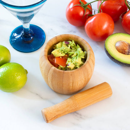 Bamboo Mortar and Pestle Set