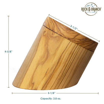 Olive Wood Salt Cellar with Swivel Lid