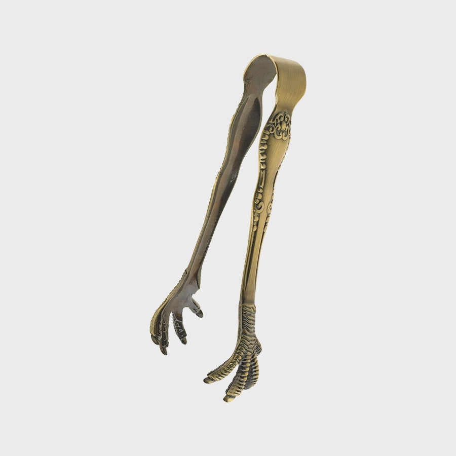 Barfly Talon Ice Tong, Antique Brass