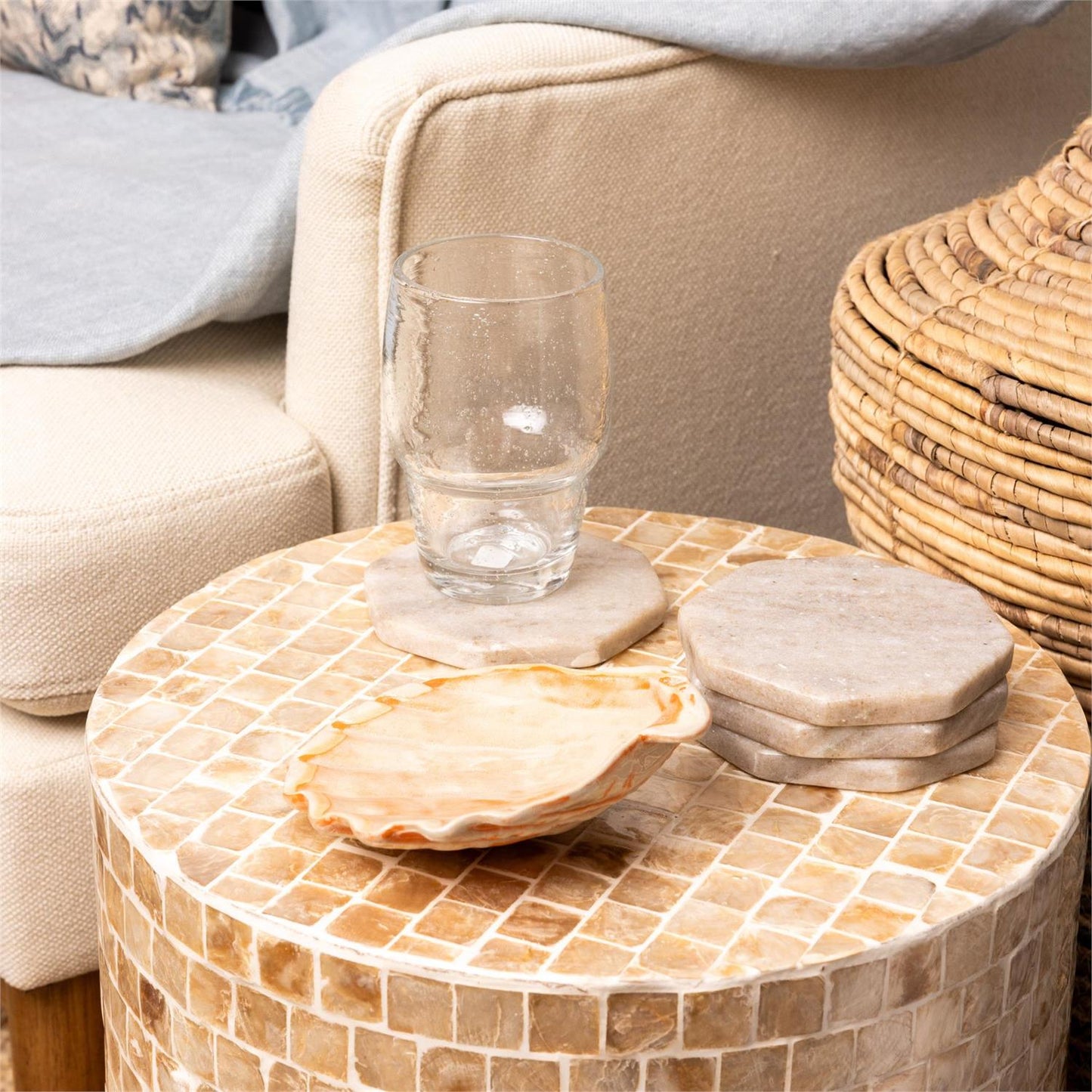 Hexagon Marble Coaster