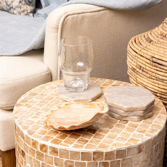 Hexagon Marble Coaster