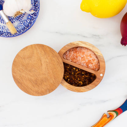 Acacia Duet Salt Cellar