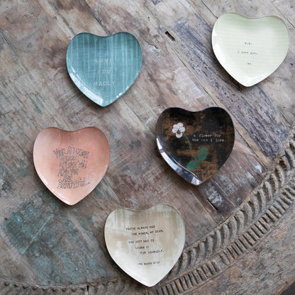 Your Attention Please Small Heart Decoupage Plate