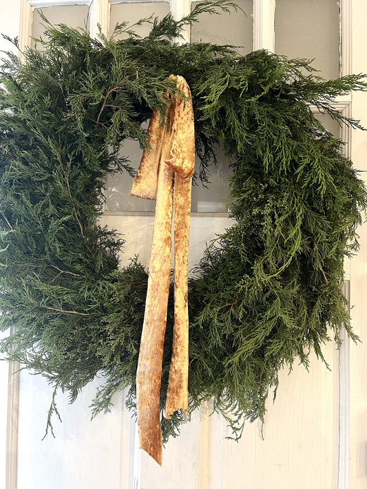 Timeless Old Christmas Real Cedar Wreath