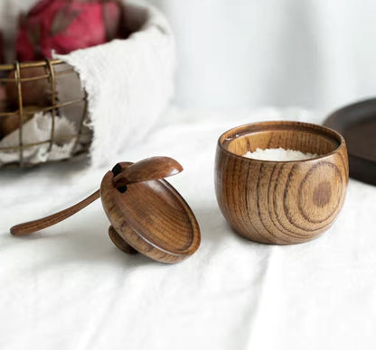 Wooden Seasoning Jar and Spoon