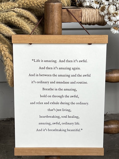 8” x 10” Inspirational Wall Decor – Framed with Hanging Wood