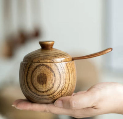 Wooden Seasoning Jar and Spoon