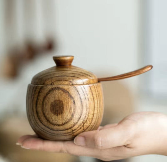 Wooden Seasoning Jar and Spoon