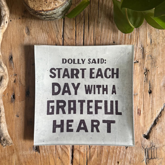 Dolly Said Small Square Decoupage Plate