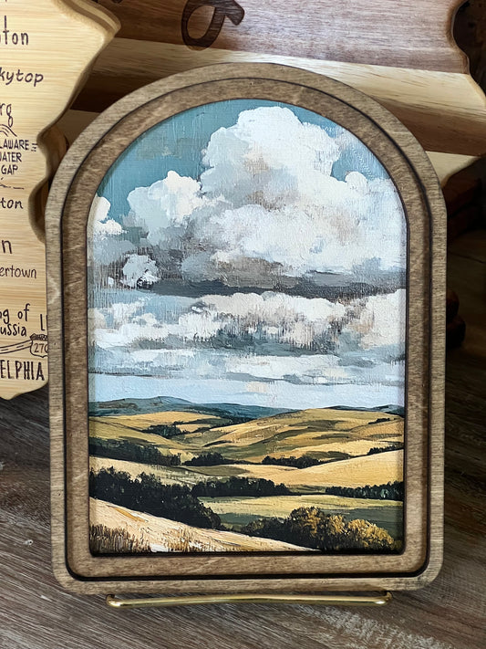 Arch Top Golden Hills Framed Art
