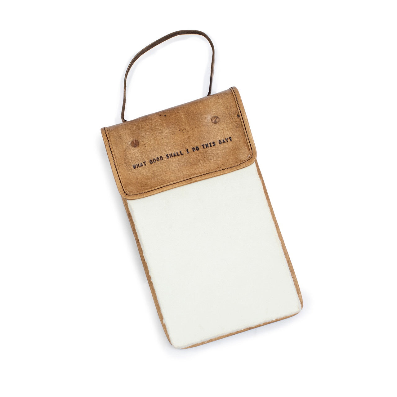What Good Shall I Do This Day Hanging Leather Journal - 6" x 9"