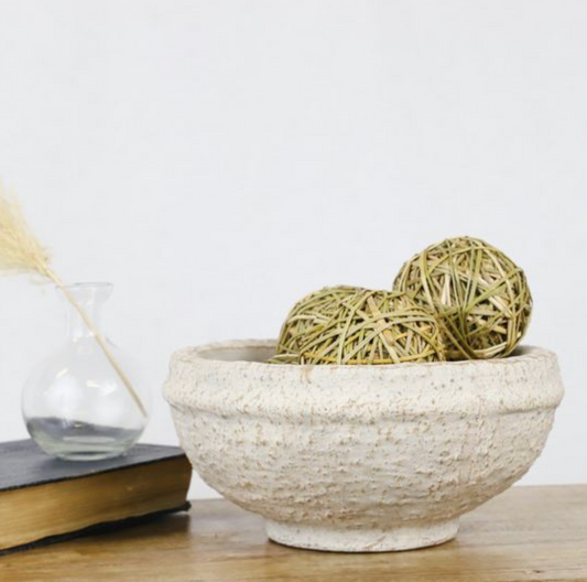 White Wash Terra Cotta Bowl