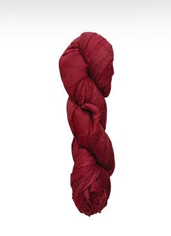 70-75 Yard Recycled Torn Silk Ribbon, Burgundy (Each One Will Vary)