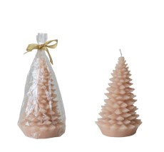 3-3/4" Round x 5"H Unscented Tree Shaped Candle