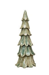 Handmade Stoneware Tree, Reactive Glaze, Green (Each One Will Vary)