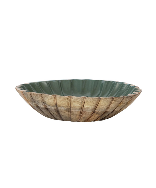 Wood Scalloped Bowl