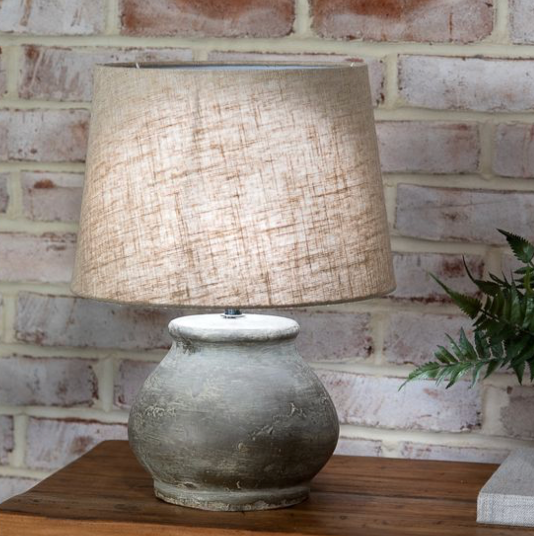Grey Terra Cotta Lamp