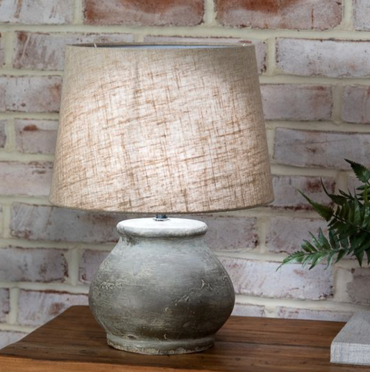 Grey Terra Cotta Lamp