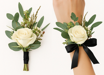 Prom Floral Order – Boutonniere, Wrist Corsage, or Both