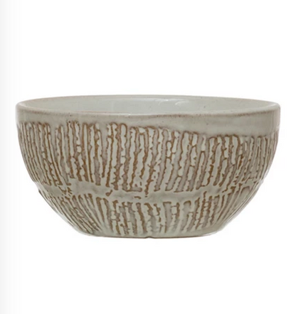 Debossed Stoneware Bowl