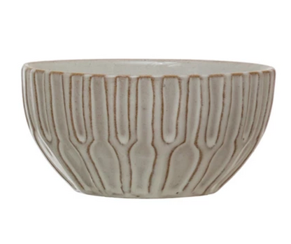 Debossed Stoneware Bowl
