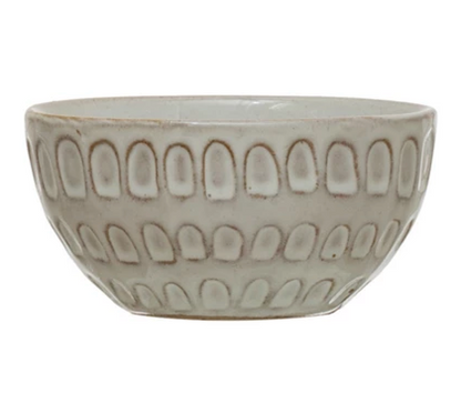 Debossed Stoneware Bowl