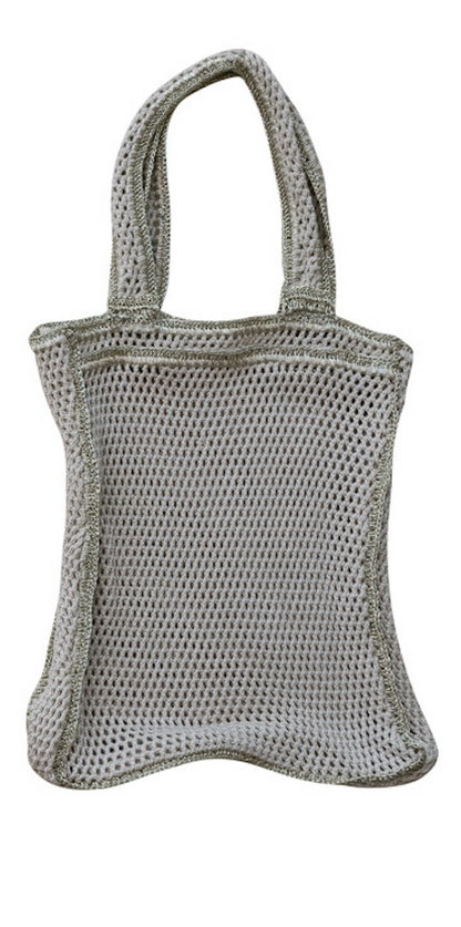 Cotton Blend Crocheted Tote Bag