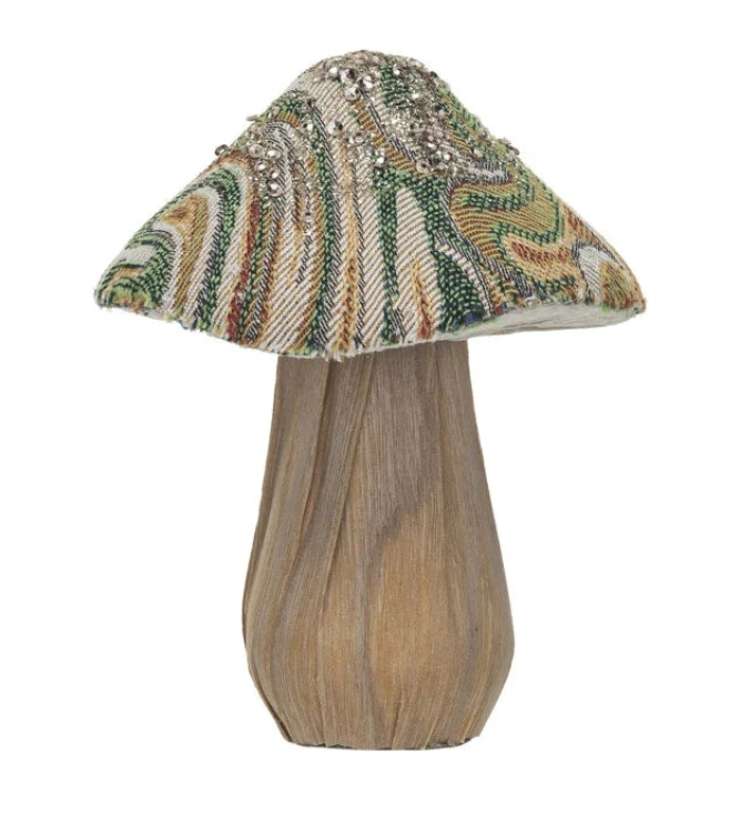 Fabric + Wood Mushrooms
