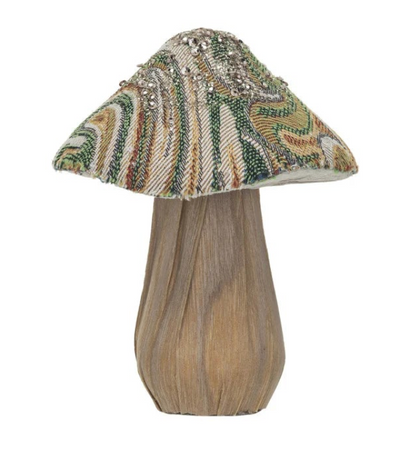 Fabric + Wood Mushrooms