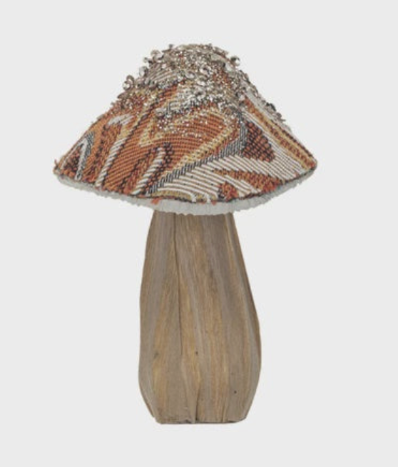 Fabric + Wood Mushrooms