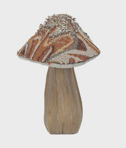 Fabric + Wood Mushrooms