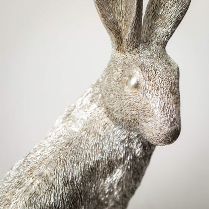 Gray Stoneware Bunny Figurine