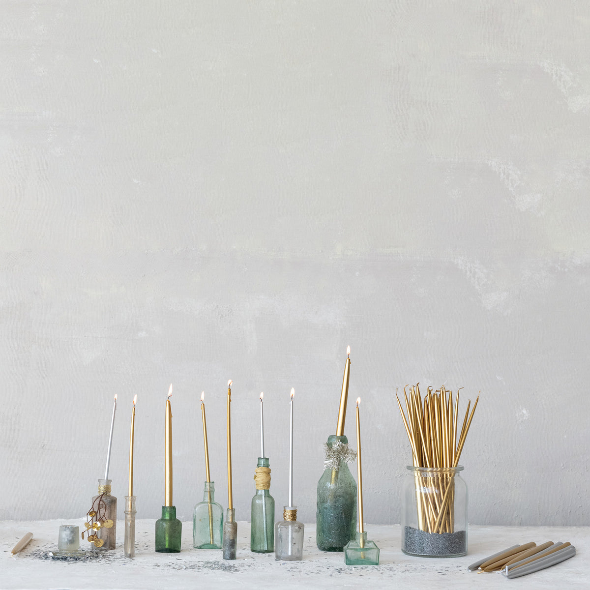 Unscented Thin 1/2" Taper Candles, Set of 24