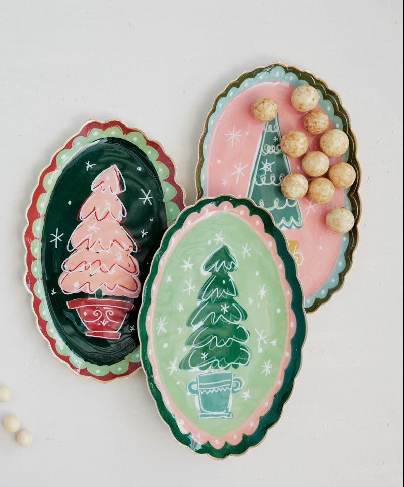 Scalloped Tray with Tree