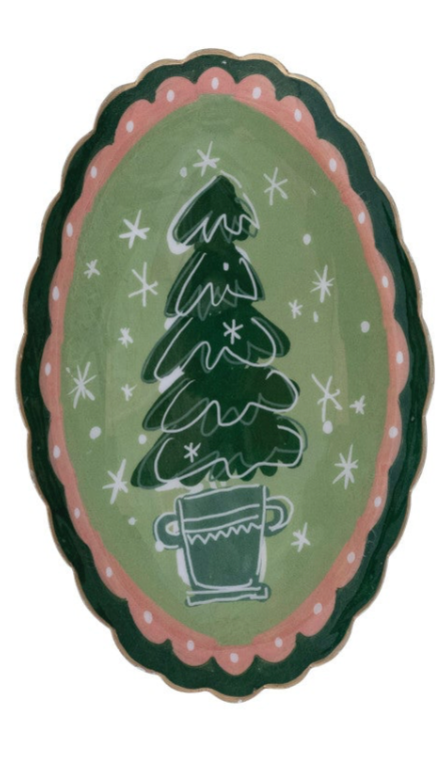 Scalloped Tray with Tree