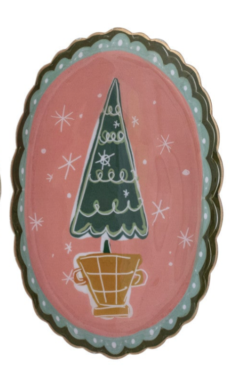 Scalloped Tray with Tree