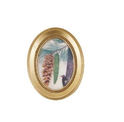 Resin Mini Framed Vintage Seasonal Art Magnet, Gold Finish, 9 Styles