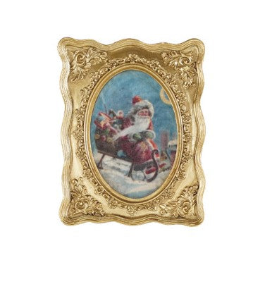 Resin Mini Framed Vintage Seasonal Art Magnet, Gold Finish, 9 Styles
