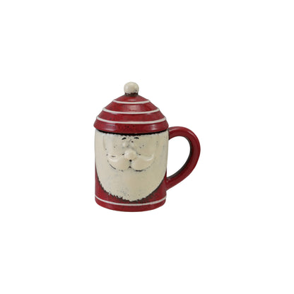Ceramic Santa Head Mug with Lid