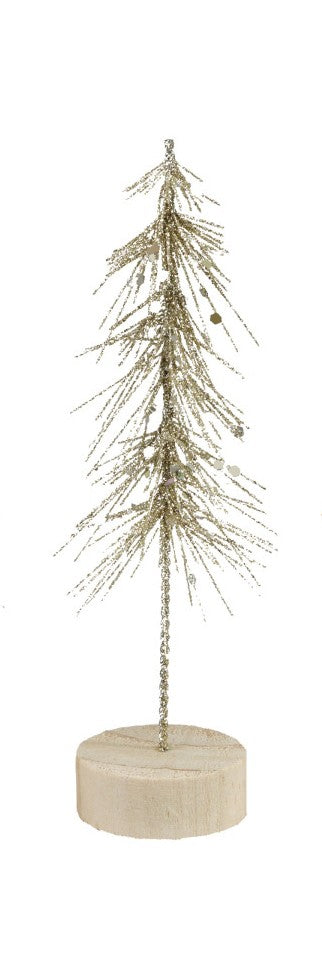 Glitter Tree with Wood Base