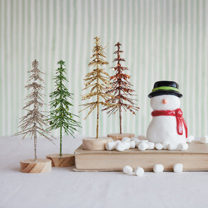 Glitter Tree with Wood Base