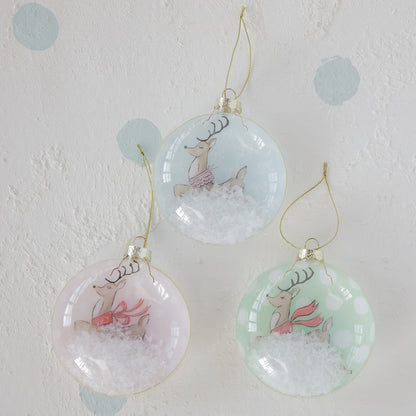 Glass Reindeer Ornament