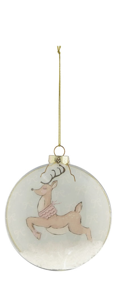 Glass Reindeer Ornament