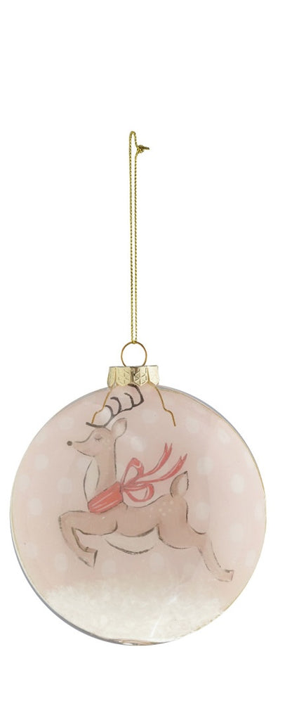 Glass Reindeer Ornament