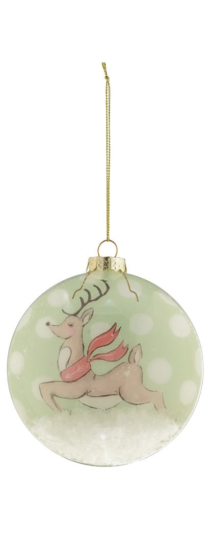 Glass Reindeer Ornament