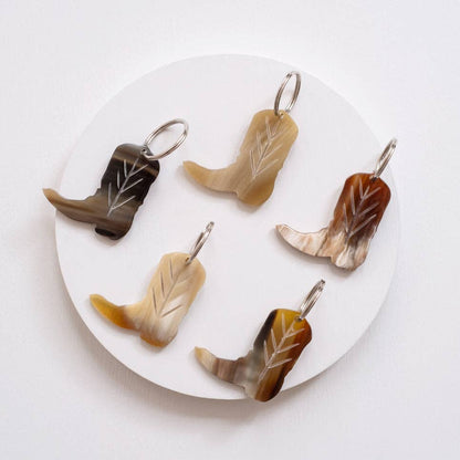 Horn Cowgirl Boot Key Ring