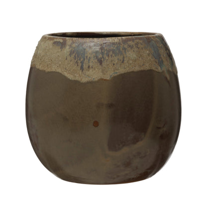 Stoneware Planter, Reactive Glaze (Holds 5" Pot)