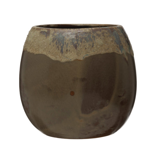 Stoneware Planter, Reactive Glaze (Holds 5" Pot)